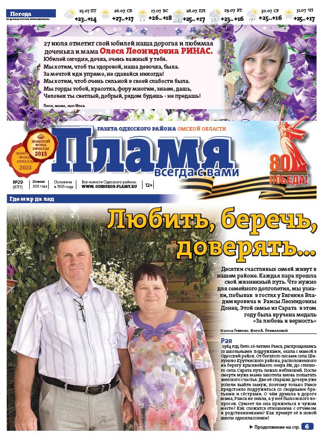 Читаете ли вы газету Пламя всегда с вами?